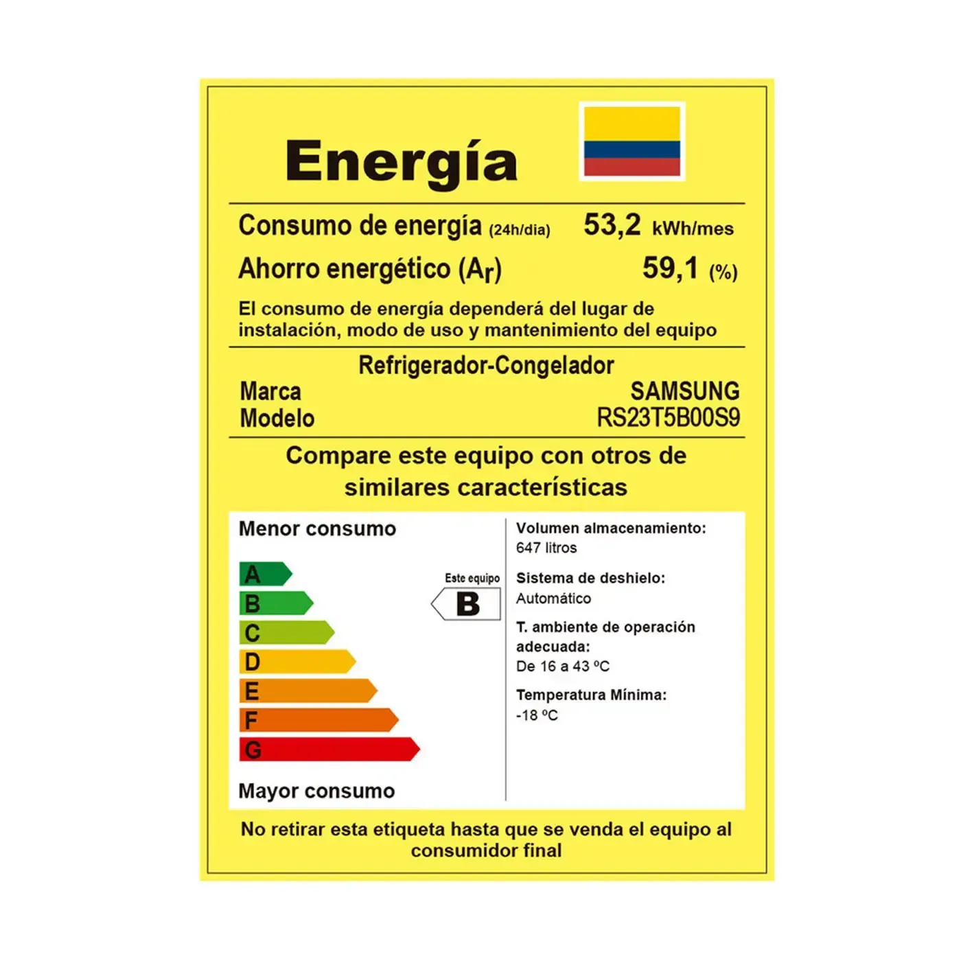 Nevecón SAMSUNG Side by Side 647 Litros RS23T5B00S9/CO Inox