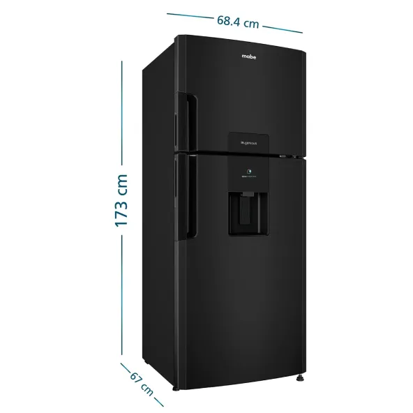 Nevera MABE No Frost Congelador Superior 394 Litros RMP415GCG Negro Grafito