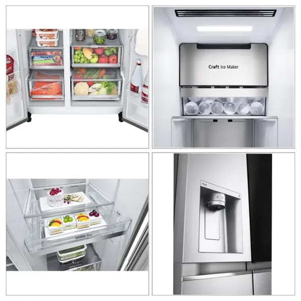 Nevecón LG InstaView Side by Side 635 Litros GS66SXSC Gris