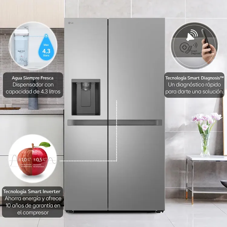 Nevecón LG Side by Side 638 Litros GS66SPY Gris