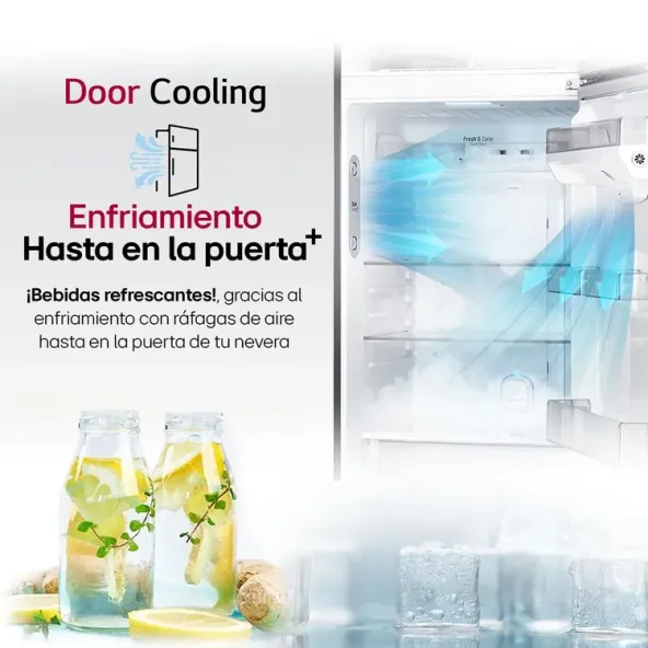 Nevera LG No Frost Congelador Superior 374 Litros VT38KPM Negro