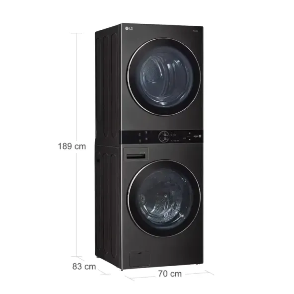 LG WashTower - Lavadora 25Kg & secado 22Kg - AI - color Negro