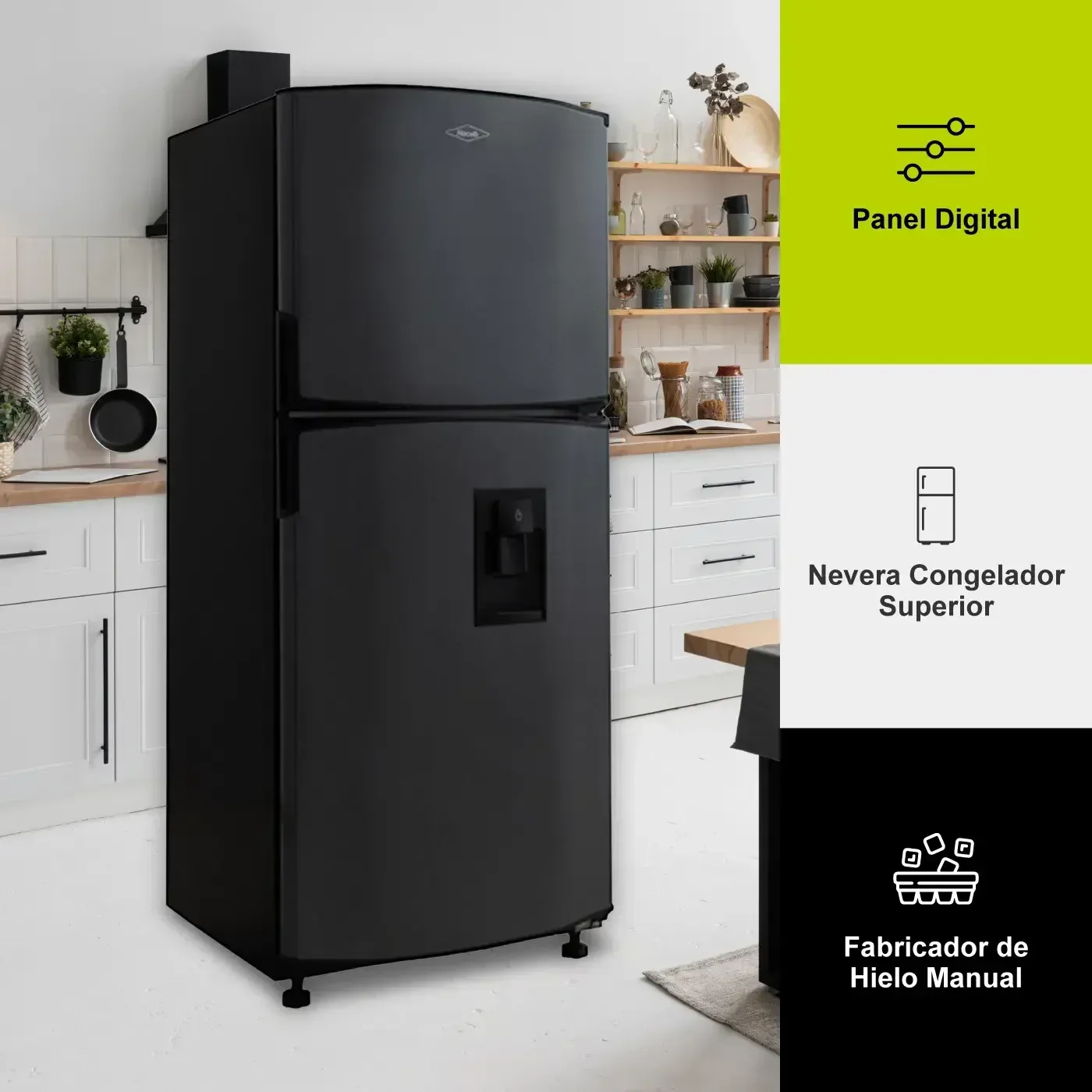 Nevera HACEB No Frost Congelador Superior 226 Litros N243 Manija Integrada Titanio